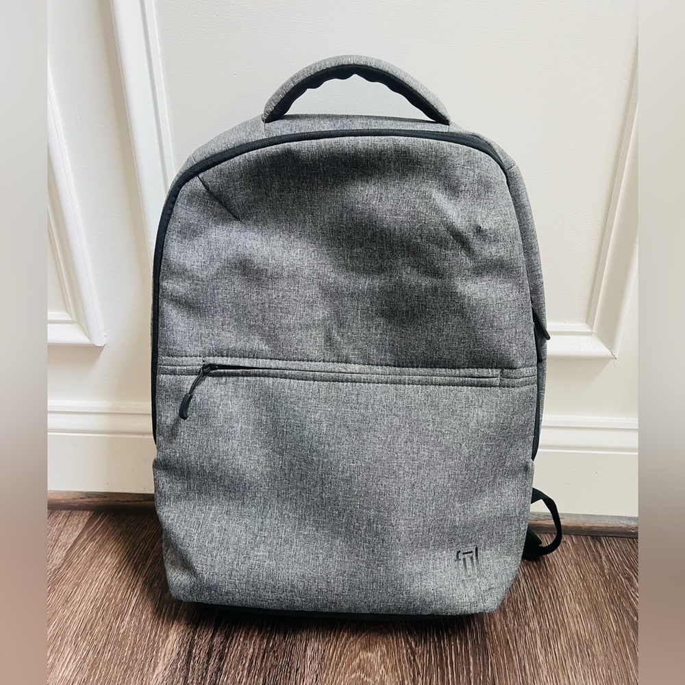 FUL HANS Laptop Backpack Heather Grey Travel Bag Minimalist Modern Sleek